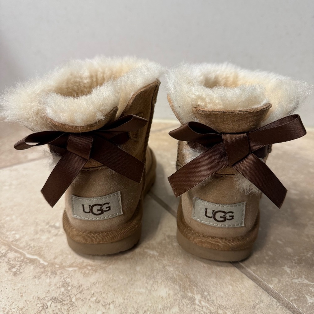 UGG Brown Boots with Bows, Youth size 9